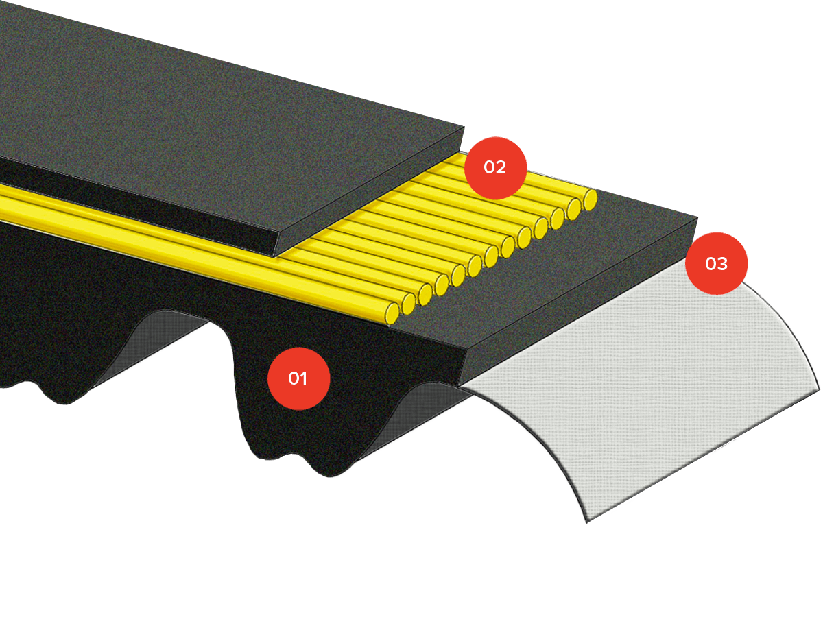 Timing belts Rubber endless Isoran RPP and RPP DD