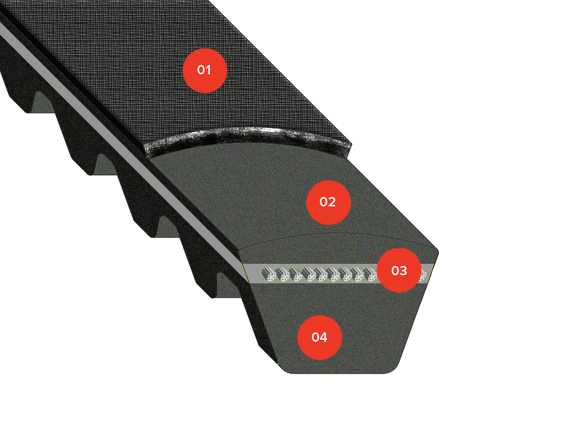 V-belts Rubber Raw Edge LINEA X